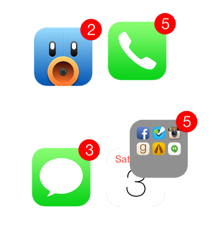 Various notification icons
